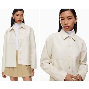 Aritzia The Sunday Best Gabby Shirt Jacket in Light Birch (White)